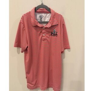 Garb Kids 2022 PGA Southern Hills Golf Polo Shirt Red White Striped Large 9-10